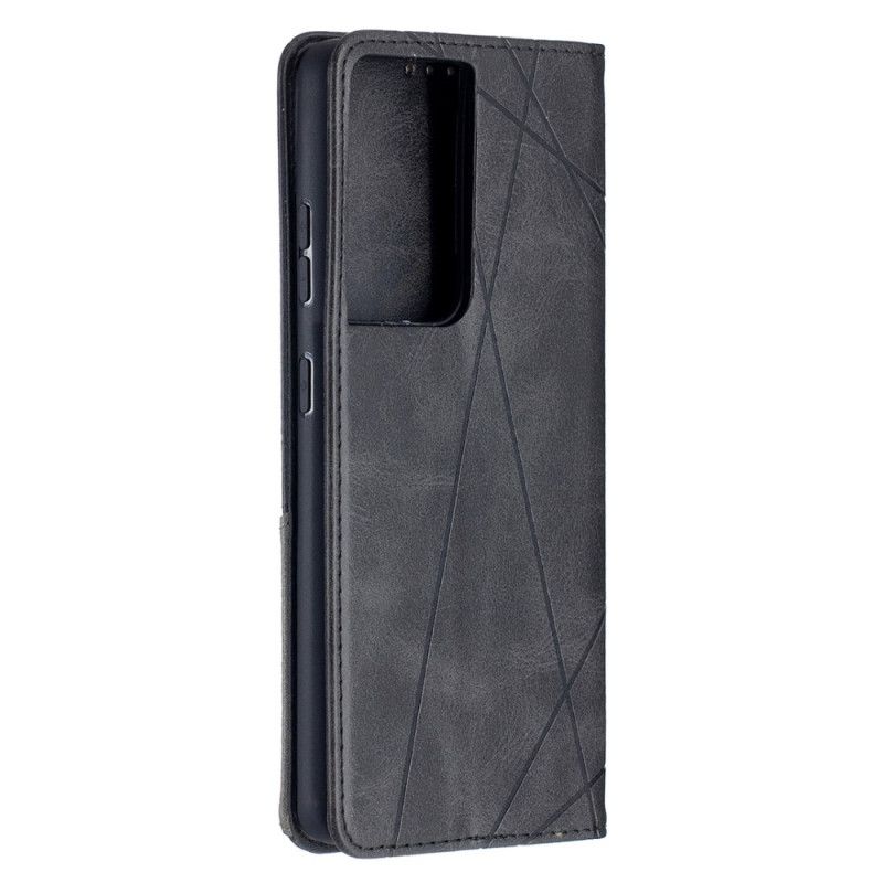 Folio-hoesje Samsung Galaxy S21 Ultra 5G Grijs Zwart Kunstenaarsstijl