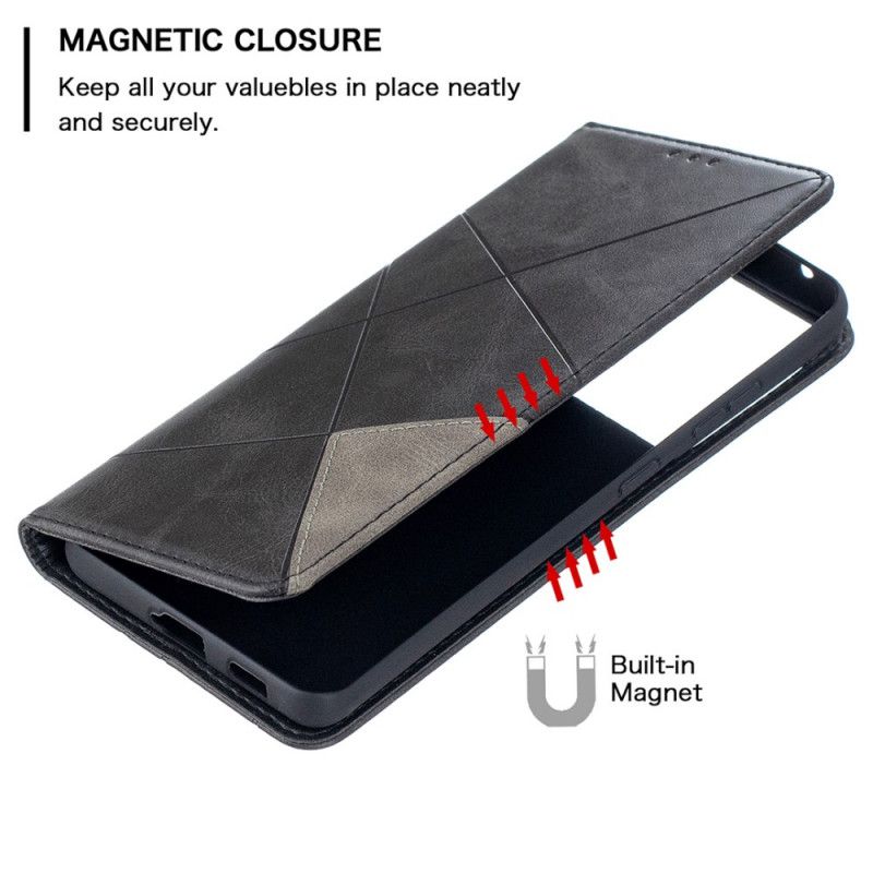 Folio-hoesje Samsung Galaxy S21 Ultra 5G Grijs Zwart Kunstenaarsstijl