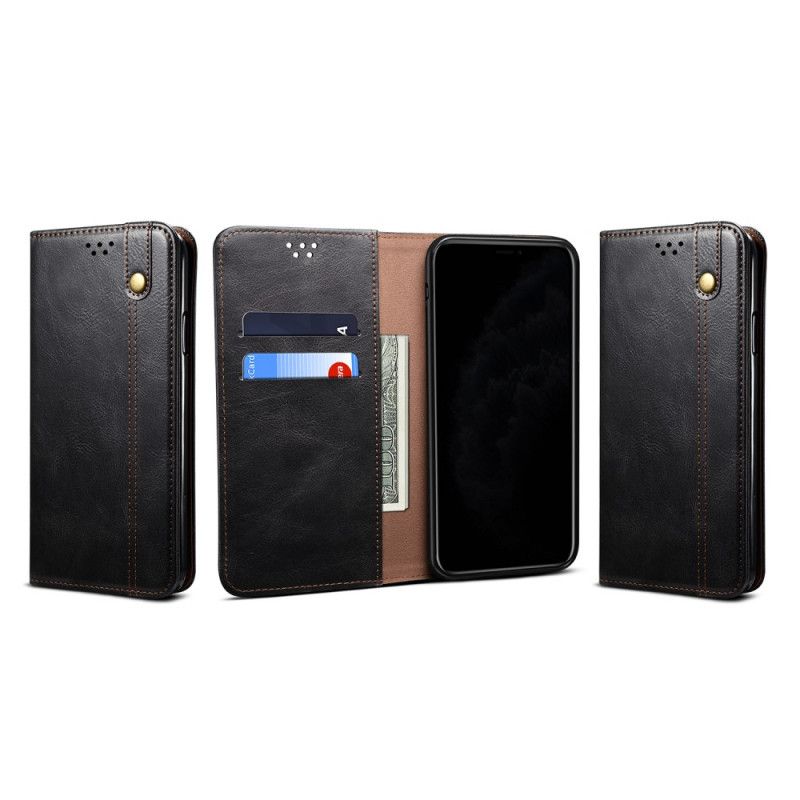 Folio-hoesje Samsung Galaxy S21 Ultra 5G Groen Zwart Gewaxt Imitatieleer