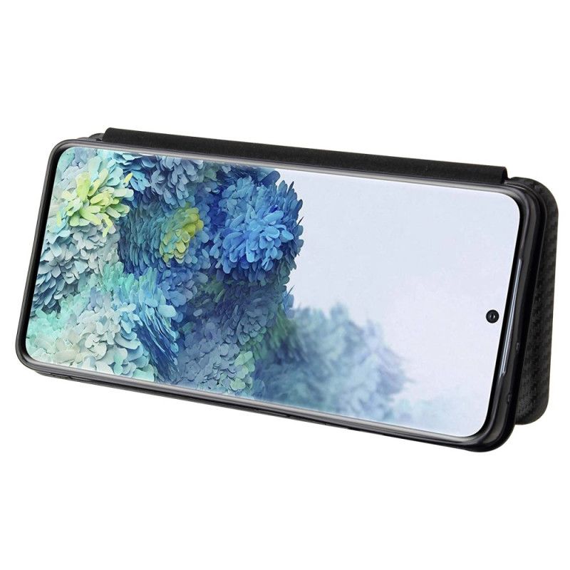 Folio-hoesje Samsung Galaxy S21 Ultra 5G Oranje Zwart Koolstofvezel