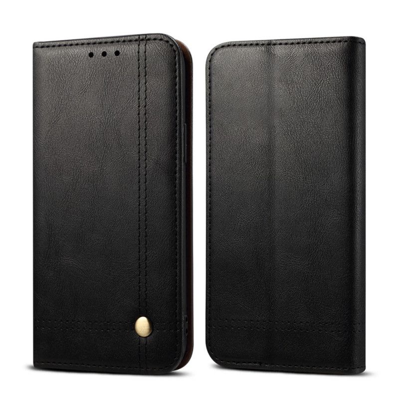 Folio-hoesje Samsung Galaxy S21 Ultra 5G Rood Zwart Gestikt Leereffect