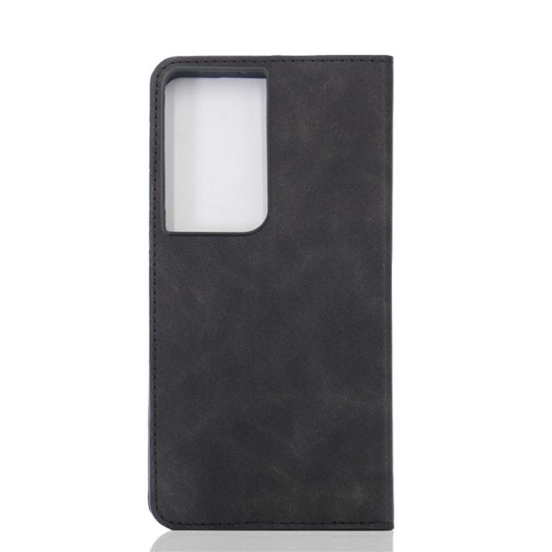 Folio-hoesje Samsung Galaxy S21 Ultra 5G Rood Zwart Huid-Aanraking