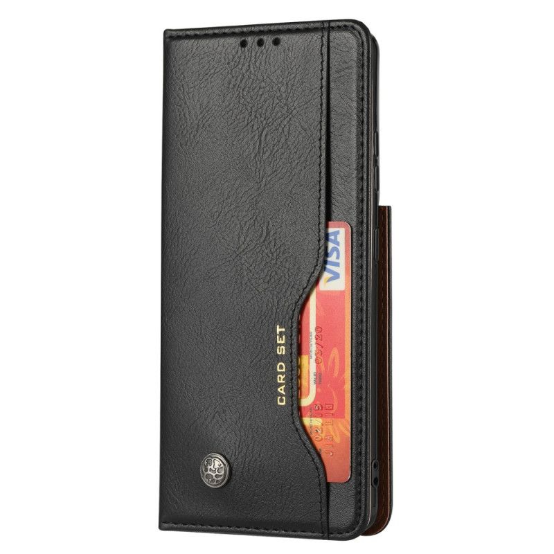 Folio-hoesje Samsung Galaxy S21 Ultra 5G Rood Zwart Kaarthouder Van Imitatieleer