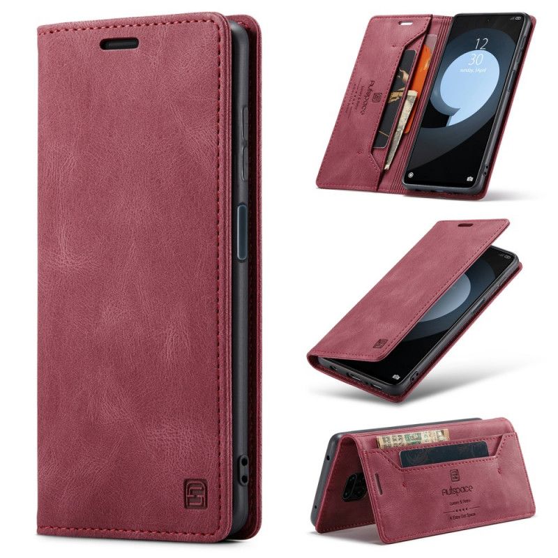 Folio-hoesje Samsung Galaxy S21 Ultra 5G Rood Zwart Telefoonhoesje Autspace Rfid-Reeks