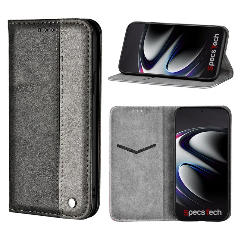 Folio-hoesje Samsung Galaxy S21 Ultra 5G Rood Zwart Telefoonhoesje Tweekleurig Leereffect