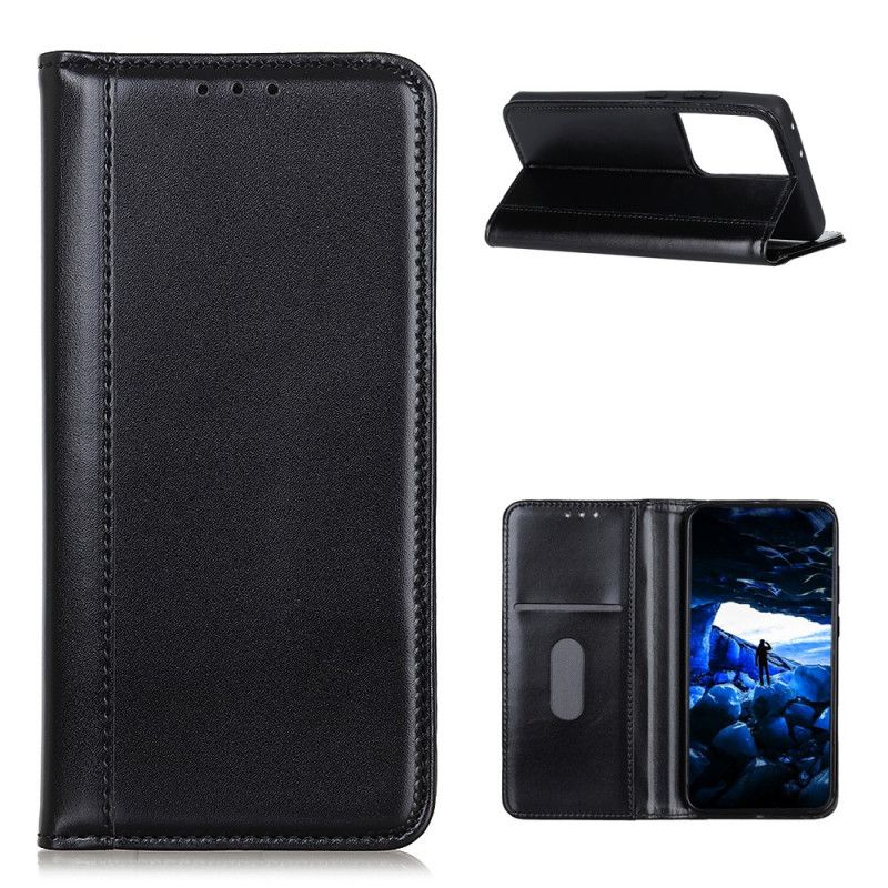 Folio-hoesje voor Samsung Galaxy S21 Ultra 5G Rood Zwart Glanzend Splitleer