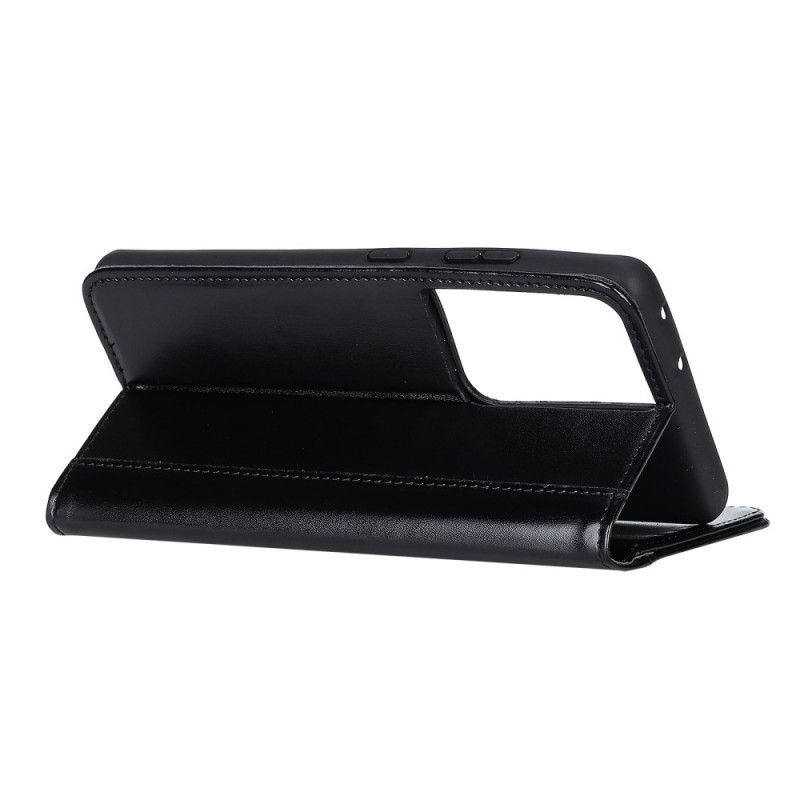 Folio-hoesje voor Samsung Galaxy S21 Ultra 5G Rood Zwart Glanzend Splitleer