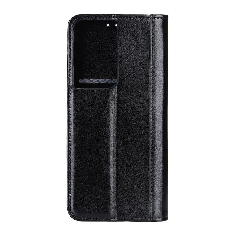Folio-hoesje voor Samsung Galaxy S21 Ultra 5G Rood Zwart Glanzend Splitleer