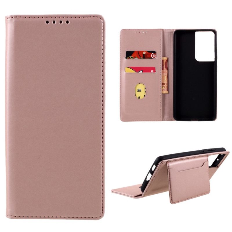 Folio-hoesje voor Samsung Galaxy S21 Ultra 5G Rood Zwart Steunkaarthouder