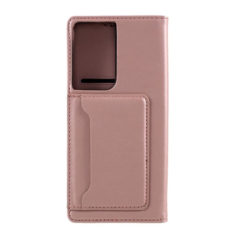 Folio-hoesje voor Samsung Galaxy S21 Ultra 5G Rood Zwart Steunkaarthouder