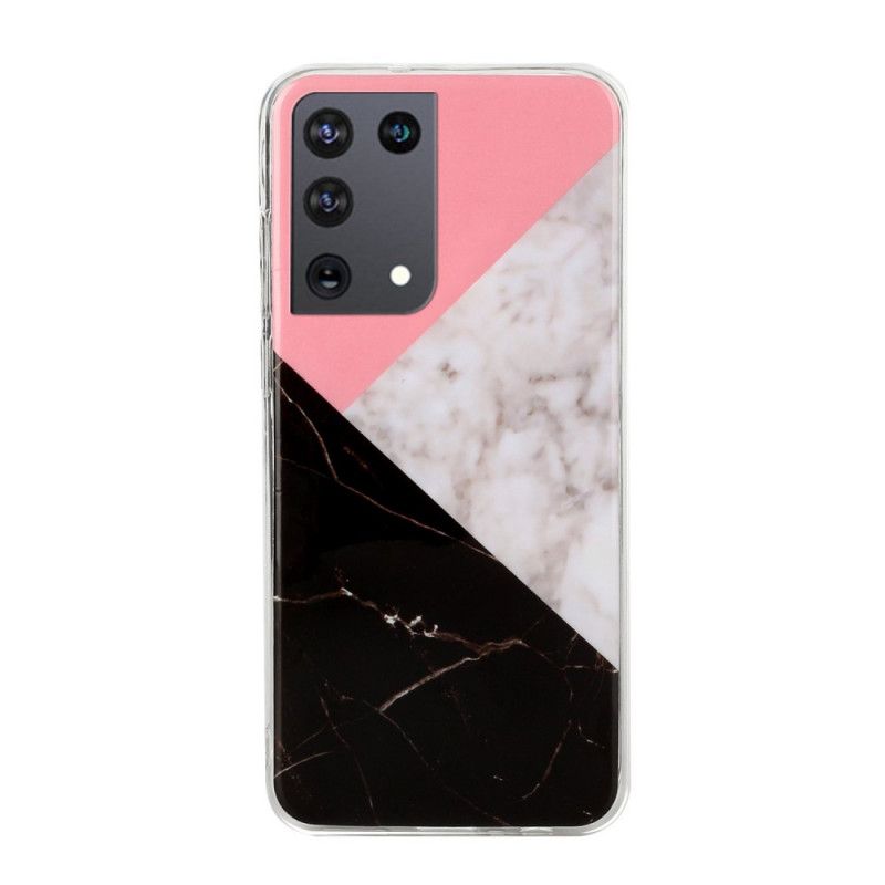 Hoesje Samsung Galaxy S21 Ultra 5G Geometrisch Marmereffect