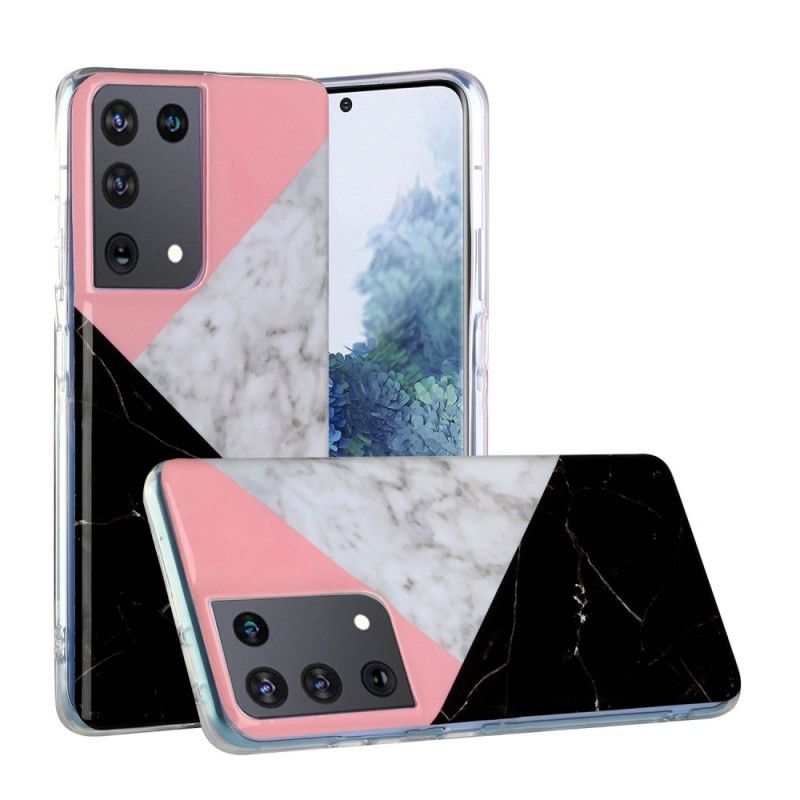 Hoesje Samsung Galaxy S21 Ultra 5G Geometrisch Marmereffect