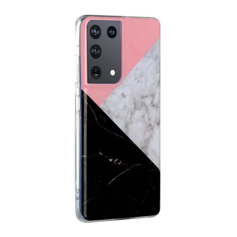 Hoesje Samsung Galaxy S21 Ultra 5G Geometrisch Marmereffect
