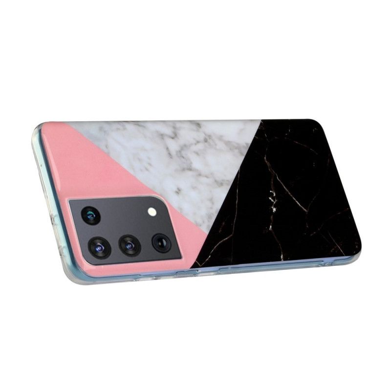 Hoesje Samsung Galaxy S21 Ultra 5G Geometrisch Marmereffect