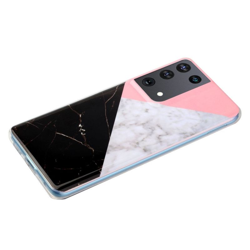 Hoesje Samsung Galaxy S21 Ultra 5G Geometrisch Marmereffect