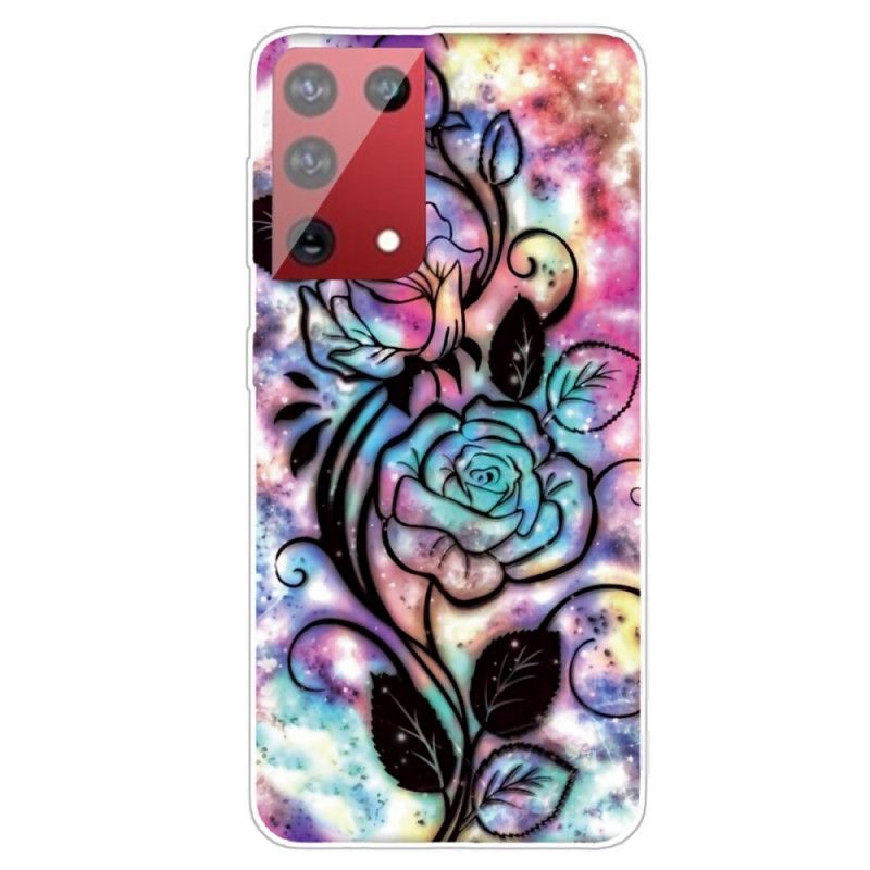 Hoesje Samsung Galaxy S21 Ultra 5G Grafische Bloem