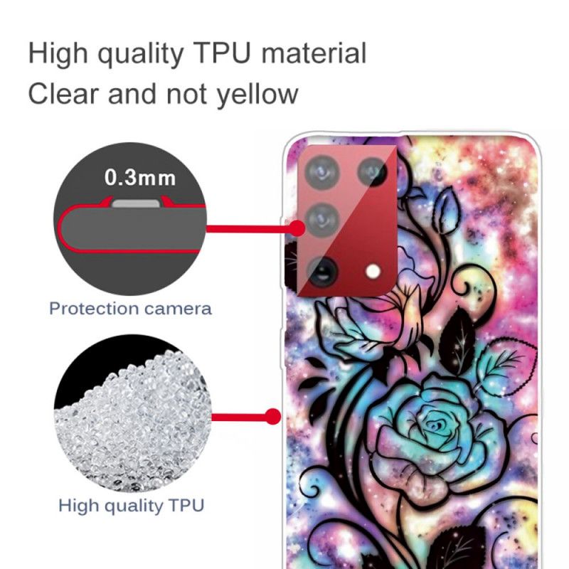 Hoesje Samsung Galaxy S21 Ultra 5G Grafische Bloem