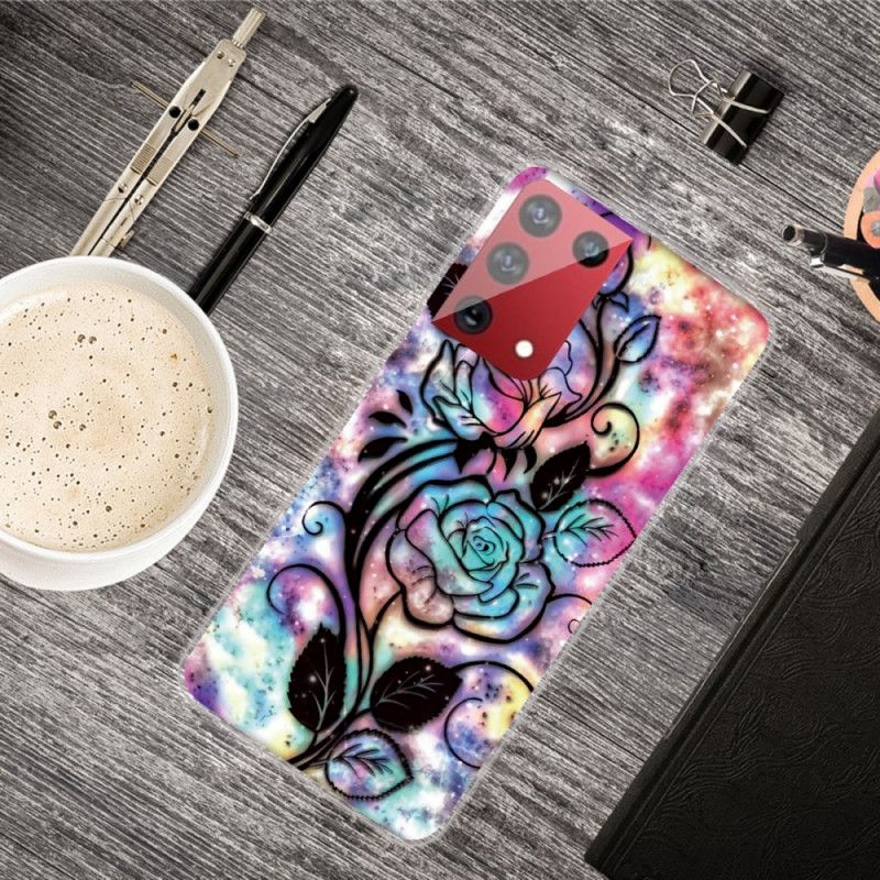 Hoesje Samsung Galaxy S21 Ultra 5G Grafische Bloem