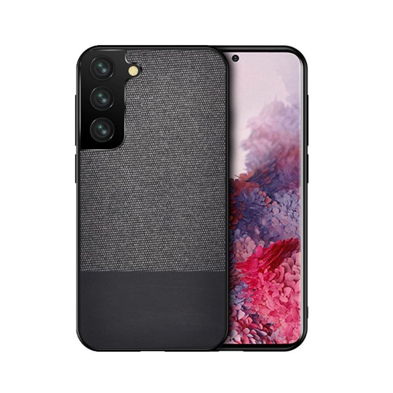 Hoesje Samsung Galaxy S21 Ultra 5G Grijs Zwart Imitatieleren Bijtpatroon