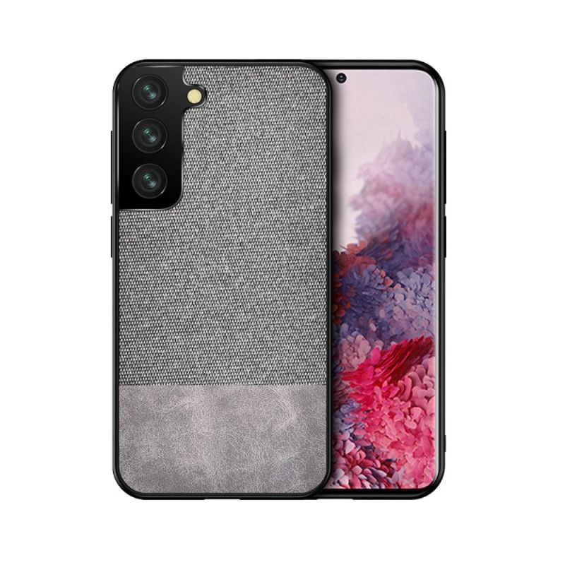 Hoesje Samsung Galaxy S21 Ultra 5G Grijs Zwart Imitatieleren Bijtpatroon