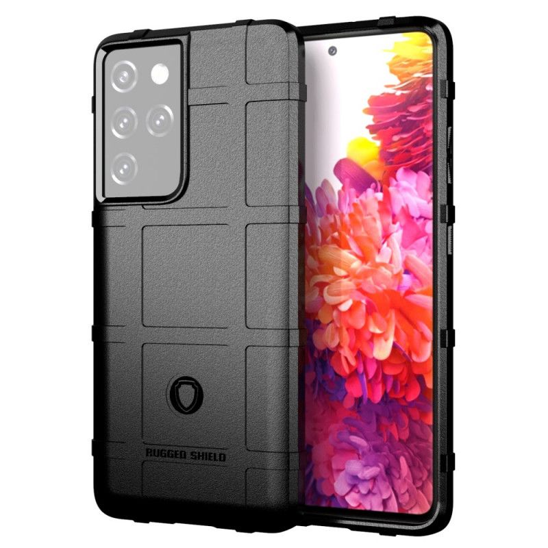 Hoesje Samsung Galaxy S21 Ultra 5G Grijs Zwart Robuust Schild