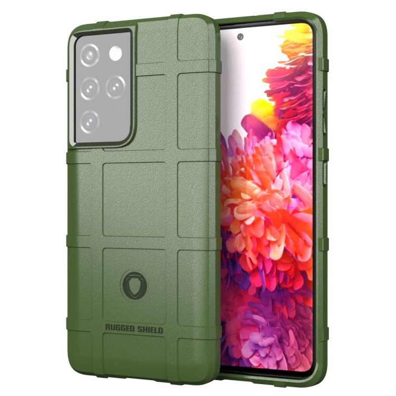 Hoesje Samsung Galaxy S21 Ultra 5G Grijs Zwart Robuust Schild