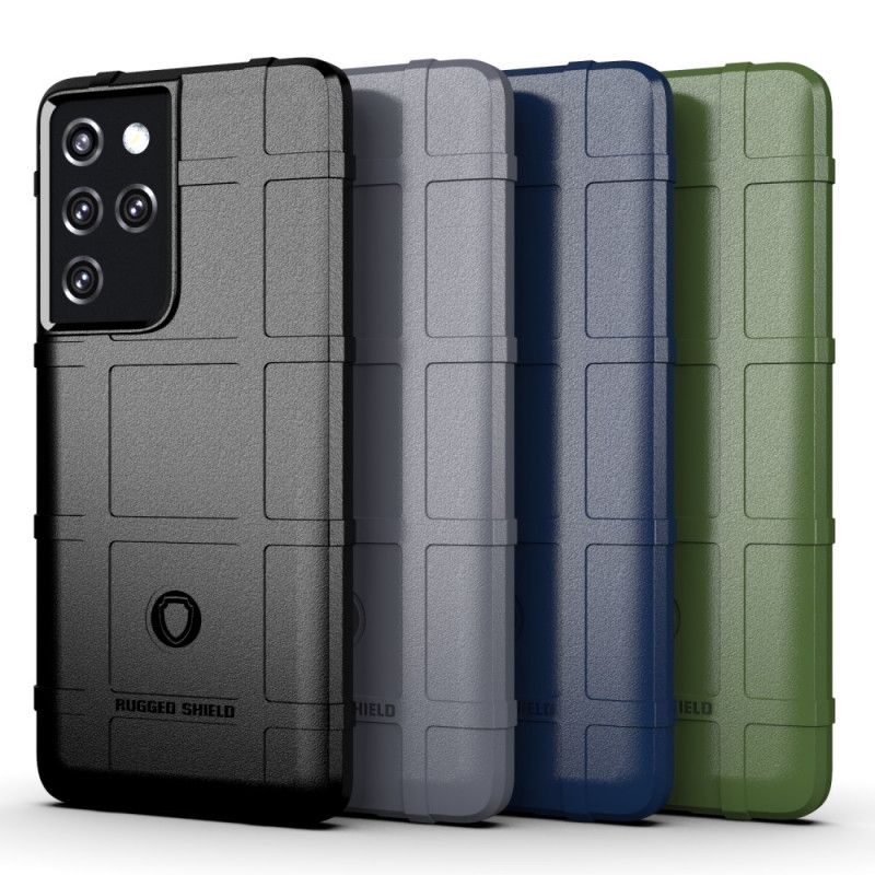 Hoesje Samsung Galaxy S21 Ultra 5G Grijs Zwart Robuust Schild