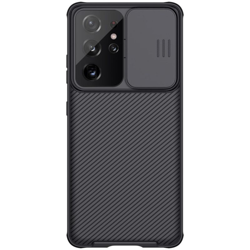 Hoesje Samsung Galaxy S21 Ultra 5G Groen Zwart Nokkenscherm Nillkin