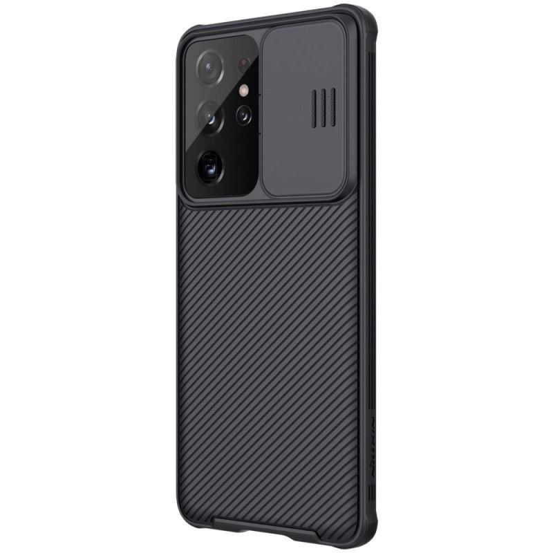 Hoesje Samsung Galaxy S21 Ultra 5G Groen Zwart Nokkenscherm Nillkin
