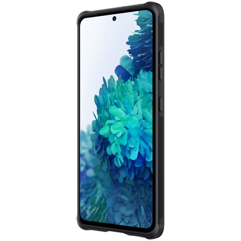 Hoesje Samsung Galaxy S21 Ultra 5G Groen Zwart Nokkenscherm Nillkin