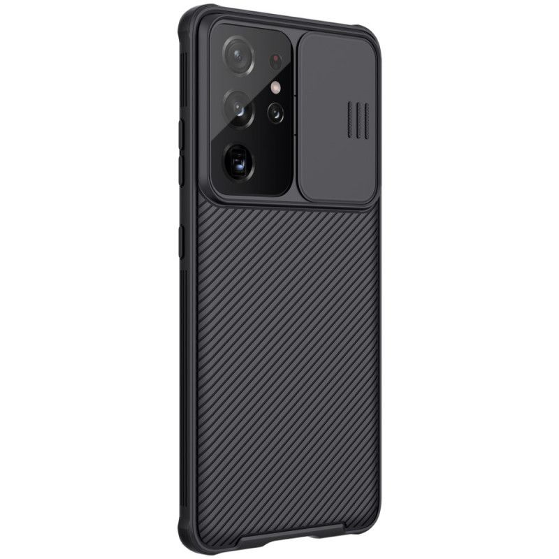 Hoesje Samsung Galaxy S21 Ultra 5G Groen Zwart Nokkenscherm Nillkin