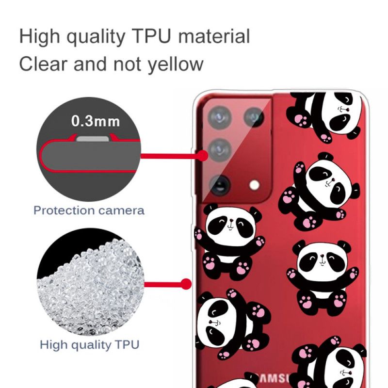 Hoesje Samsung Galaxy S21 Ultra 5G Leuke Panda'S