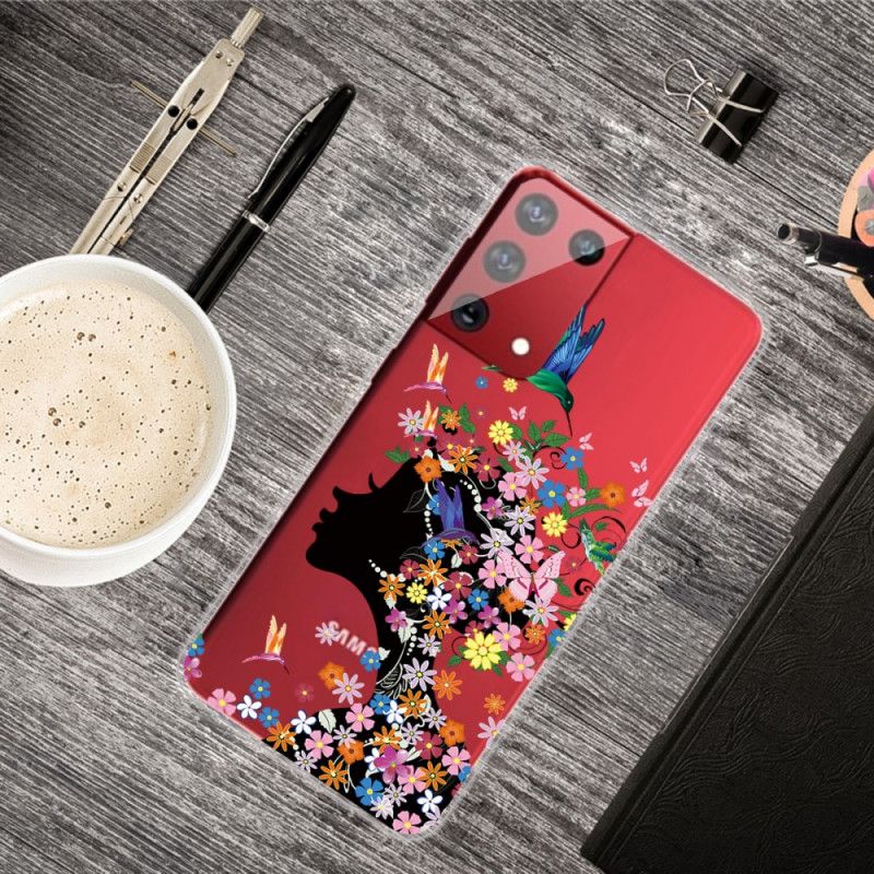 Hoesje Samsung Galaxy S21 Ultra 5G Mooi Bloemhoofdje