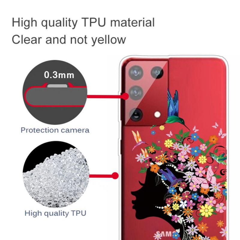 Hoesje Samsung Galaxy S21 Ultra 5G Mooi Bloemhoofdje