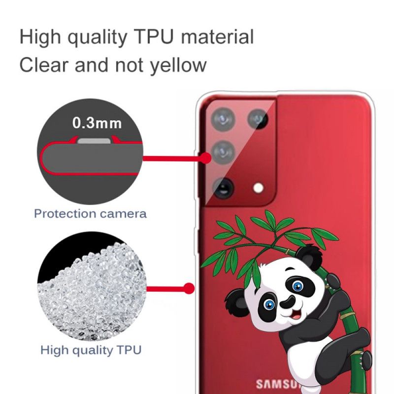 Hoesje Samsung Galaxy S21 Ultra 5G Panda Op Bamboe