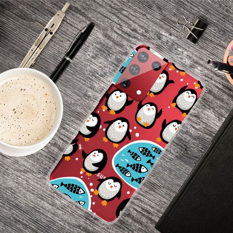 Hoesje Samsung Galaxy S21 Ultra 5G Pinguïns En Vissen