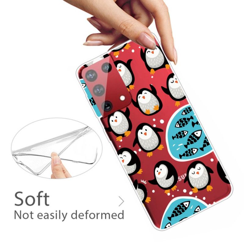 Hoesje Samsung Galaxy S21 Ultra 5G Pinguïns En Vissen