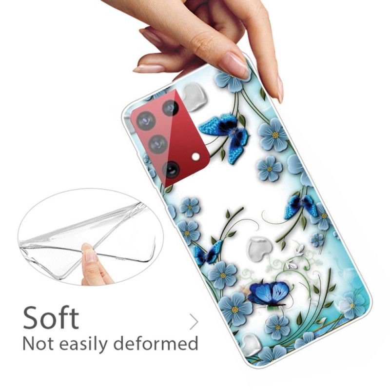 Hoesje Samsung Galaxy S21 Ultra 5G Retro Vlinders En Bloemen