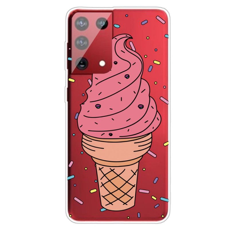 Hoesje Samsung Galaxy S21 Ultra 5G Roze Magenta Ijs