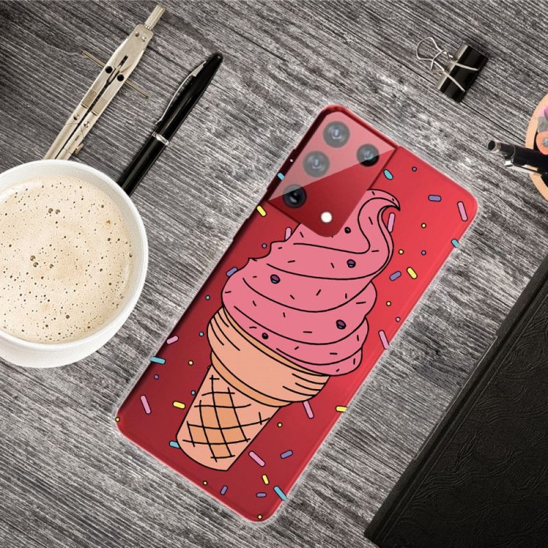 Hoesje Samsung Galaxy S21 Ultra 5G Roze Magenta Ijs