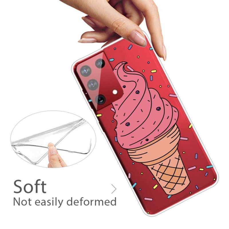 Hoesje Samsung Galaxy S21 Ultra 5G Roze Magenta Ijs