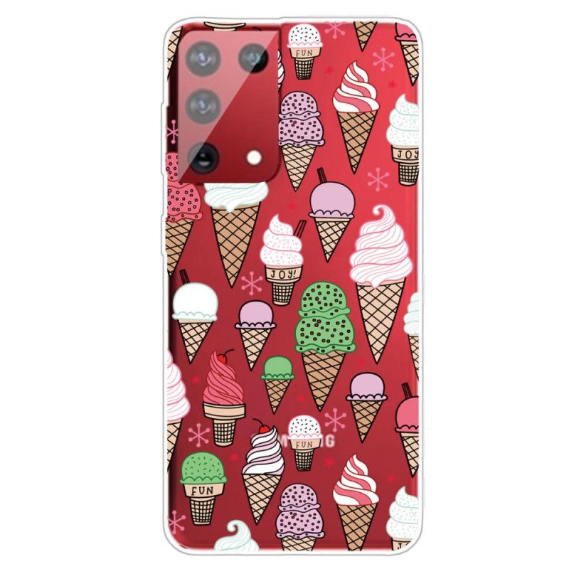 Hoesje Samsung Galaxy S21 Ultra 5G Roze Magenta Ijs