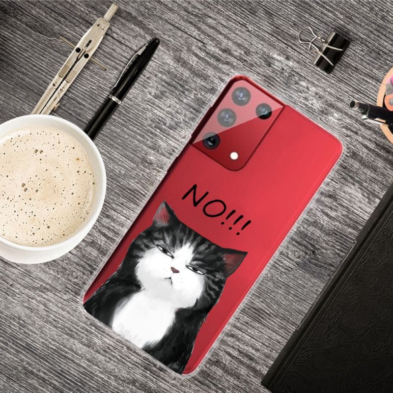 Hoesje Samsung Galaxy S21 Ultra 5G Telefoonhoesje De Kat Die Nee Zegt