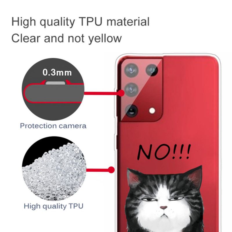 Hoesje Samsung Galaxy S21 Ultra 5G Telefoonhoesje De Kat Die Nee Zegt