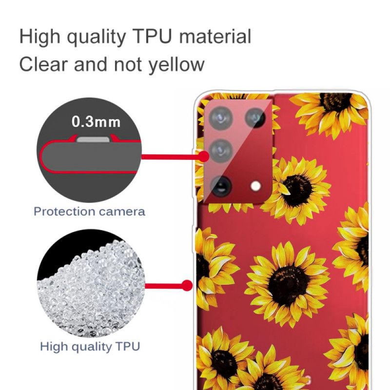 Hoesje Samsung Galaxy S21 Ultra 5G Telefoonhoesje Zonnebloemen