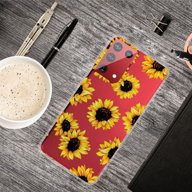 Hoesje Samsung Galaxy S21 Ultra 5G Telefoonhoesje Zonnebloemen