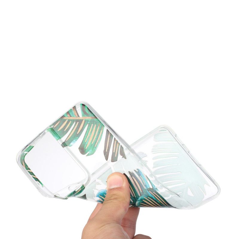 Hoesje Samsung Galaxy S21 Ultra 5G Transparant Groen Blad