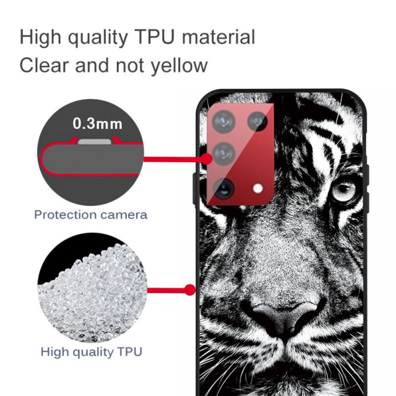 Hoesje Samsung Galaxy S21 Ultra 5G Zwart-Witte Tijger