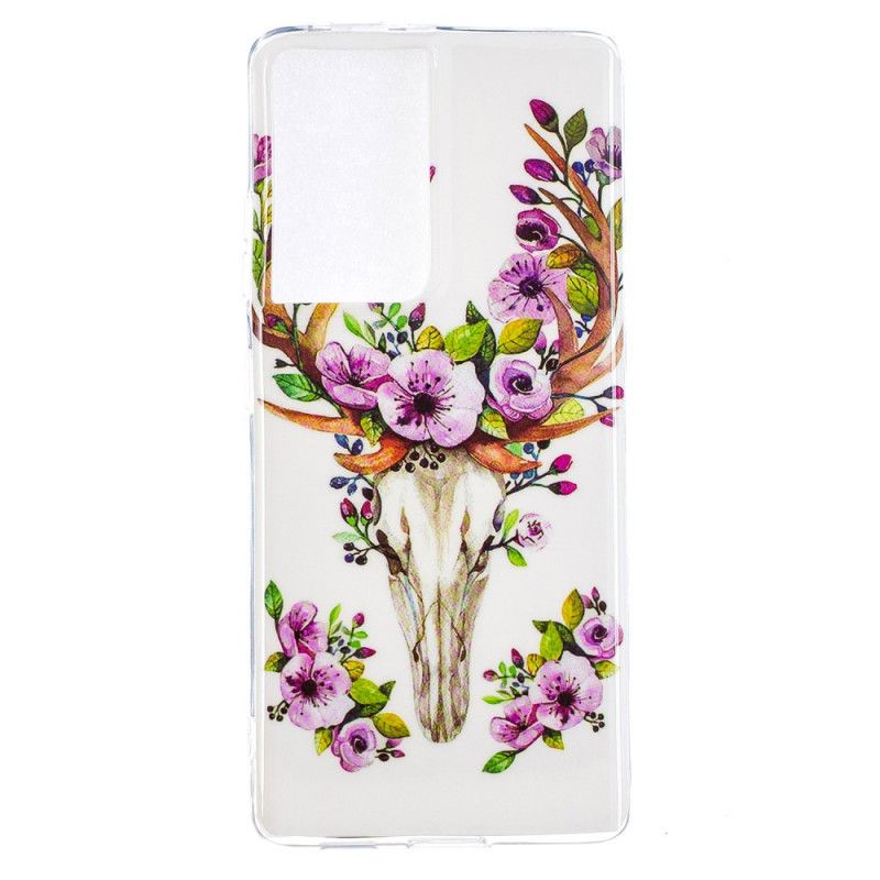 Hoesje voor Samsung Galaxy S21 Ultra 5G Fluorescerende Bloeiende Eland