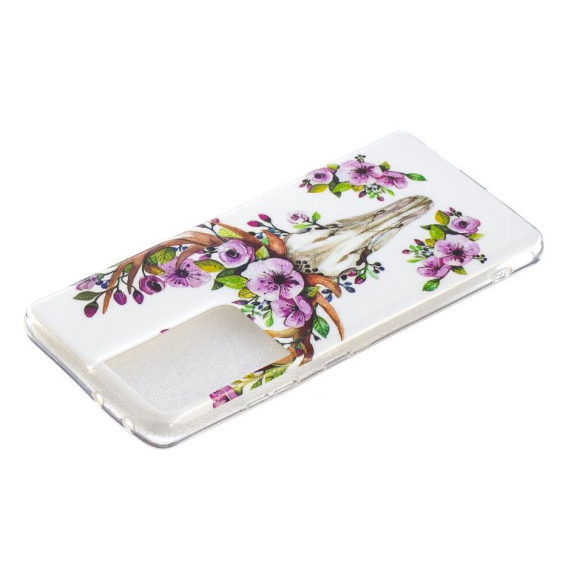 Hoesje voor Samsung Galaxy S21 Ultra 5G Fluorescerende Bloeiende Eland